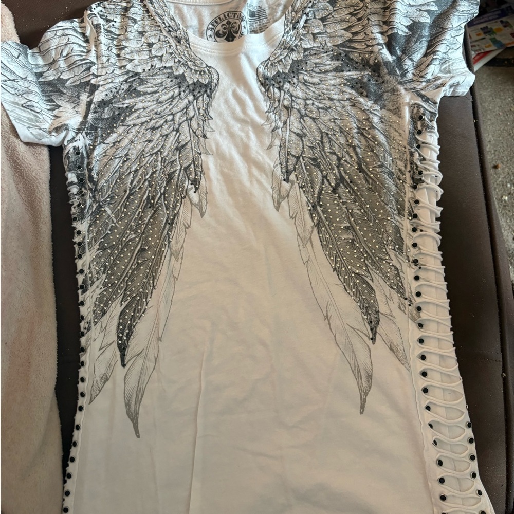 Affliction Angel Wing Graphic Top
